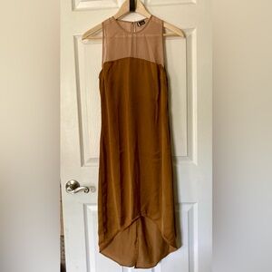 UO Sparkle & Fade brown satin shift dress, Medium.